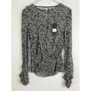 Free People x One Teaspoon Ruffle Party Longsleeve Top - Interference Size Med